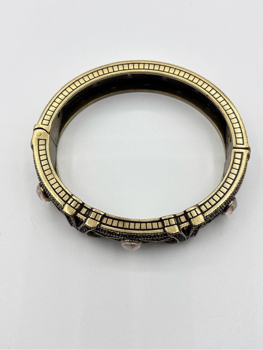 Heidi Daus Conscious Coupling Cuff Single Hinge Bangle in Champagne - Picture 6 of 11